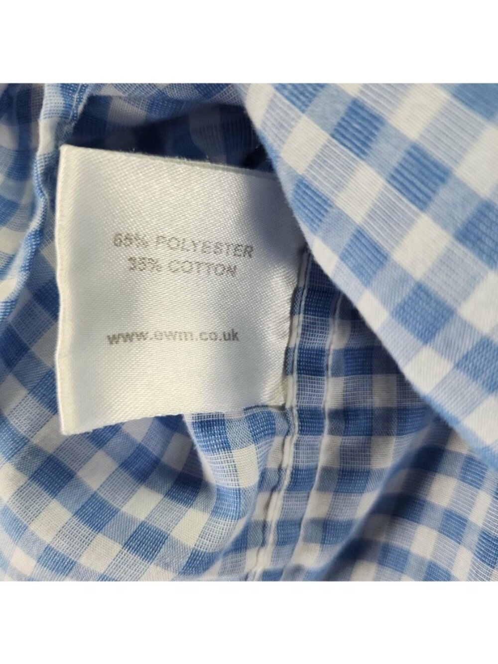 James Pringle Shirt Mens Large Blue Check Button Down Short Sleeve Cotton Blend - Picture 10 of 10